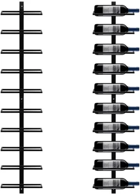 Portabottiglie Da Parete per 10 Bottiglie Porta Bottiglie Di Vino in Metallo 126 - Immagine 1 di 4