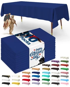 Pureegg Plastic Table Cloth Disposable 10 Pack, 54 x 108 Inch Table Cloths, P... - Picture 1 of 9