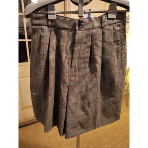 Alanni by Donny Brooks Vintage 100 % Wolle kariert hoch tailliert Shorts Größe 12 - Bild 1 von 5