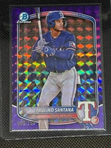 PAULINO SANTANA 2025 BOWMAN CHROME PROSPECT PURPLE GEOMETRIC /250 - Picture 1 of 2