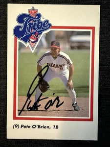 1992 Pete O'Brien Autographed Team Card Cleveland Indians - Picture 1 of 1