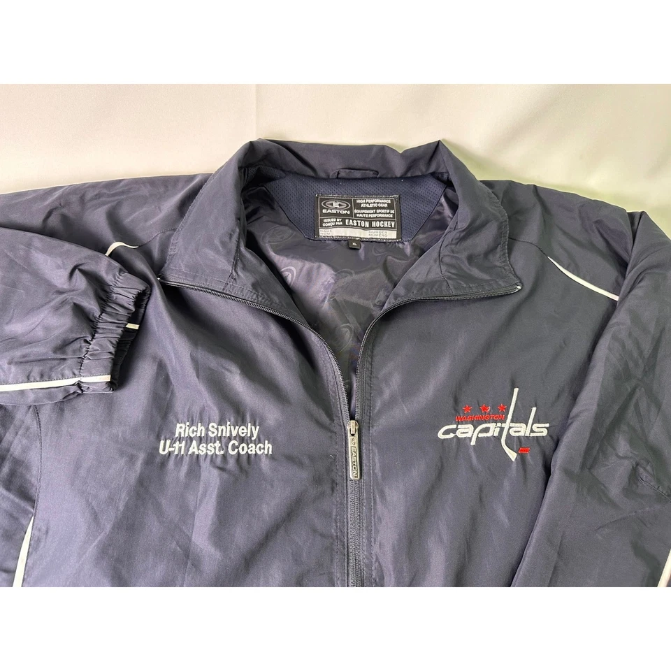Chaqueta cortavientos de hockey Easton de Washington Capitals XL para hombre entrenador Rich Snively Foto 1 de 4