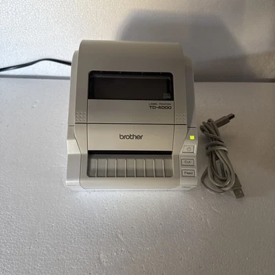 Brother TD-4000 Thermal Label Barcode Printer (with Cables/Adapters) - Image 1 of 4