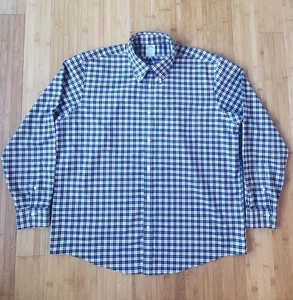 Brooks Brothers Regent Fit bügelfreies Stretch Supima Baumwolle kariertes Hemd XL EUC - Bild 1 von 8