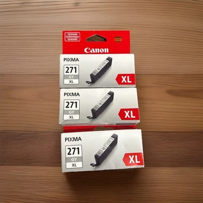 Cannon Pixma CLI-271XL GY серый чернильный картридж высокой емкости подлинный лот из ТРЕХ - Изображение 1 из 4