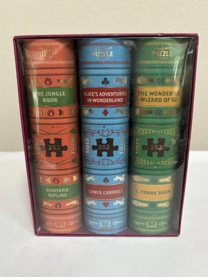 Jigsaw Library Trilogy 3-Puzzle Set Professor Puzzle 252pc Double-Sided - Image 1 of 4