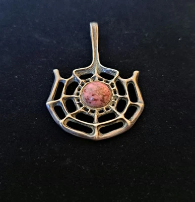 Vintage David Andersen Norwegen Sterlingsilber Thulit Spinnennetz Anhänger... - Bild 1 von 4