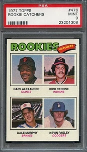 1977 Topps #476 Dale Murphy RC PSA 9 Tough Mint Atlanta Braves 1308 - Foto 1 di 2