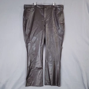 NYDJ Sculpt-Her Women's Pants 22W Brown Faux Leather Stretch - Picture 1 of 14