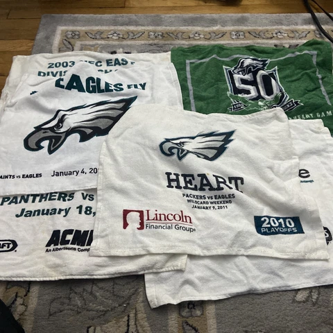 Lot of 8 Philadelphia Eagles Vintage SGA rally Towels Cover