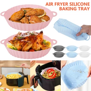 2Pcs Air Fryer Silicone Pot Reusable Air Fryer Silicone Liner Heat qivAx - Picture 1 of 24