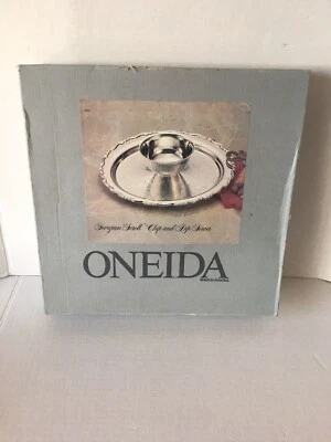 Servidor Oneida Georgian Scroll Chip & Dip Plateado 1987 Nuevo de Lote Antiguo Foto 1 de 4