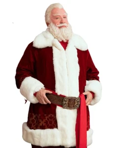 Deluxe Santa Claus Suit Costume - Premium Red Velvet with Faux Fur Santa Coat - Picture 1 of 4