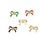 5 pcs Enamel Bowknot Charm Gold Bow For Pendant Earring Jewellery Crafts 18x14mm