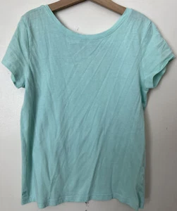 Lilly Pulitzer Girls XL 12 14 Aqua Blue Tie Back T-Shirt Cut Out Cotton Top Tee - Picture 1 of 6