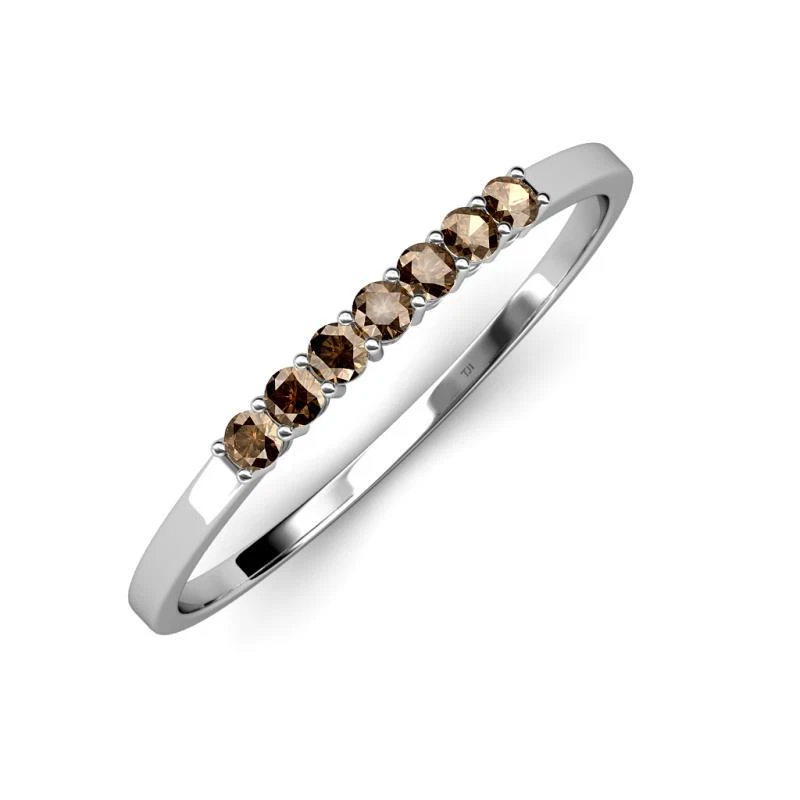 Женское обручальное кольцо TriJewels из дымчатого кварца с 7 камнями 0,32 карата золото 14 карат JP:32939 - Изображение 1 из 1