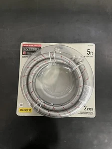EVERBUILT 2 Pack RED & BLUE Stainless Steel Washing Machine Supply Line NEW - Picture 1 of 2