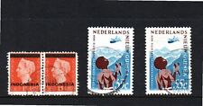 Netherlands New Guinea 3 stamps HOLLANDIA among which Indonesia stamps / A050