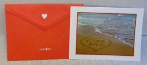 Valentine's Day Card Leanin' Tree Kiss Me, Heart, Beach, Sea, With Envelope - Picture 1 of 3