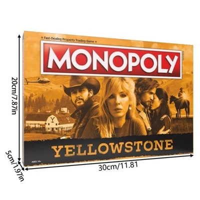 MARKENLOS Monopoly Yellowstone TV Show Edition Gaming Edlition Board Game Ages 8+