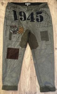 Ouigi Theodore for Sun + Stone Patchwork Sashiko Bündchen Militär Hose Herren 38x29 - Bild 1 von 5