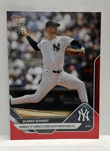 2025 Topps Now #334 Clarke Schmidt New York Yankees RED Foil Parallel 1/5 - Picture 1 of 1
