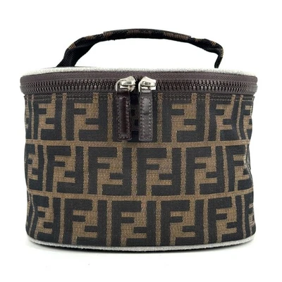 Fendi Vanity Pouch Purse Hand Bag Zucca  Canvas Authentic 326T0317 - Image 1 of 4