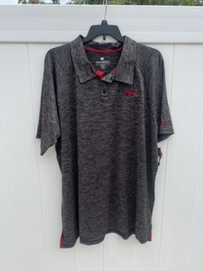 Arkansas Razorbacks Polo Mens 3XL Gray Short Sleeve Golf Shirt New With Tags - Picture 1 of 5