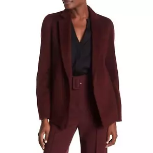 THEORY Pleat Jacket Cashmere Dark Currant Maroon - Picture 1 of 7