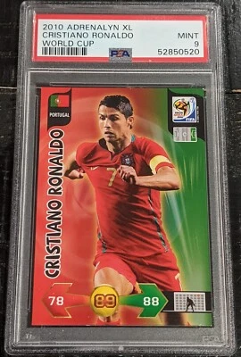 Adrenalyn XL 2010 Cristiano Ronaldo PSA 9 como nuevo Copa Mundial Sudáfrica Hecho en Italia Foto 1 de 3