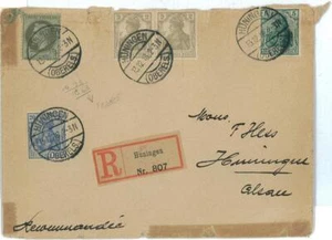 P0334 - GERMANY Reich + FRANCE - POSTAL HISTORY - Mixed Franking on Cover 1918 - Picture 1 of 1