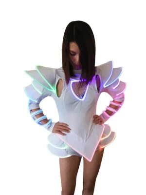 Sexy Mujeres Disfraces LED Damas Iluminar Vestido de Baile Niñas Discoteca Trajes Brillantes Foto 1 de 4