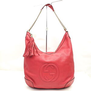 Gucci Shoulder Bag  Red Leather 1184729