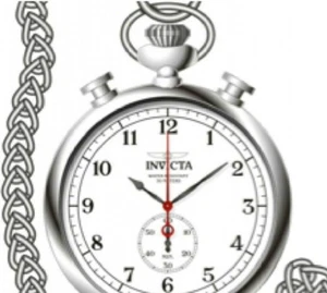 Invicta 14853 Pocket Watch Vintage White Classic Grand Prix Monaco Chronograph - Picture 1 of 2