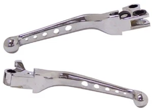 Chrome Holes Brake Clutch Lever Set Handlevers For 08-13 Harley Touring 43052 - Picture 1 of 1