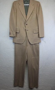Vintage Towncraft Suit Mens 40 Brown Tweed Drop Loop Pants Disco 70s Business - Picture 1 of 19