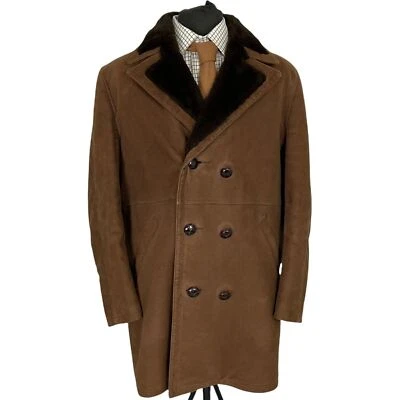 VTG House Of Sears Coat Faux Suede Overcoat Large Double Breasted 70’s - Image 1 of 4