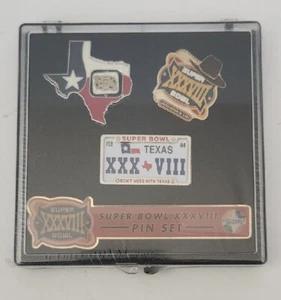 Super Bowl 38 Pin Set XXXVIII Houston Texas Limited Edition of 2003 SEALED - Picture 1 of 4