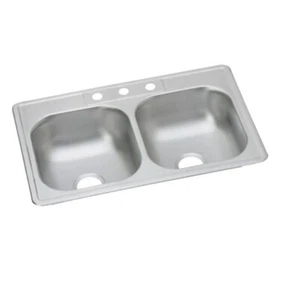 Elkay Dayton Kingsford Double Bowl Sink KJ23322-3 FREE SHIPPING - Picture 1 of 3