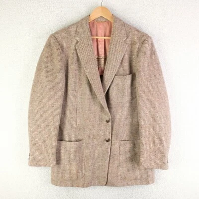 Blazer Harris Tweed Para Hombres 42R Marrón Donegal Dos Botones Ventilados Verdadero De Colección Años 60 Foto 1 de 4