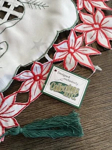 Design Exclusively For Collections Etc. Embroidered Christmas Table Runner - Picture 1 of 8