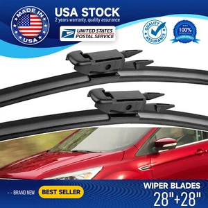 28"&28" OEM Bracketless Windshield Wiper Blade Black For Ford Escape 2013-2019 - Picture 1 of 14
