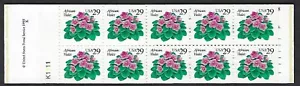 2486a MNH Booklet of ten 29-cent African Violet stamps - Plate #K1111 - Picture 1 of 2