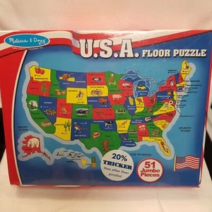 NEW ~ Melissa & Doug USA Jumbo Floor Puzzle 51 Pcs (2ft x 3ft) - Picture 1 of 10