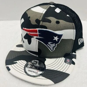 New Era New England Patriots Snow Camo 9FIFTY Snapback Hat Cap Adjustable Black - Picture 1 of 6