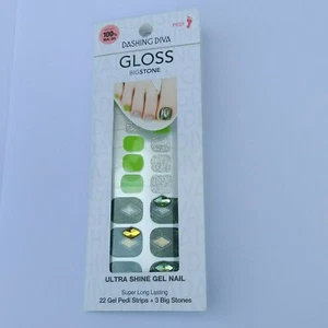 Dashing Diva Gloss Big Stone Gel Pedi Strip of 22 Gel Pedi Strips + 3 Big Stones - Picture 1 of 6