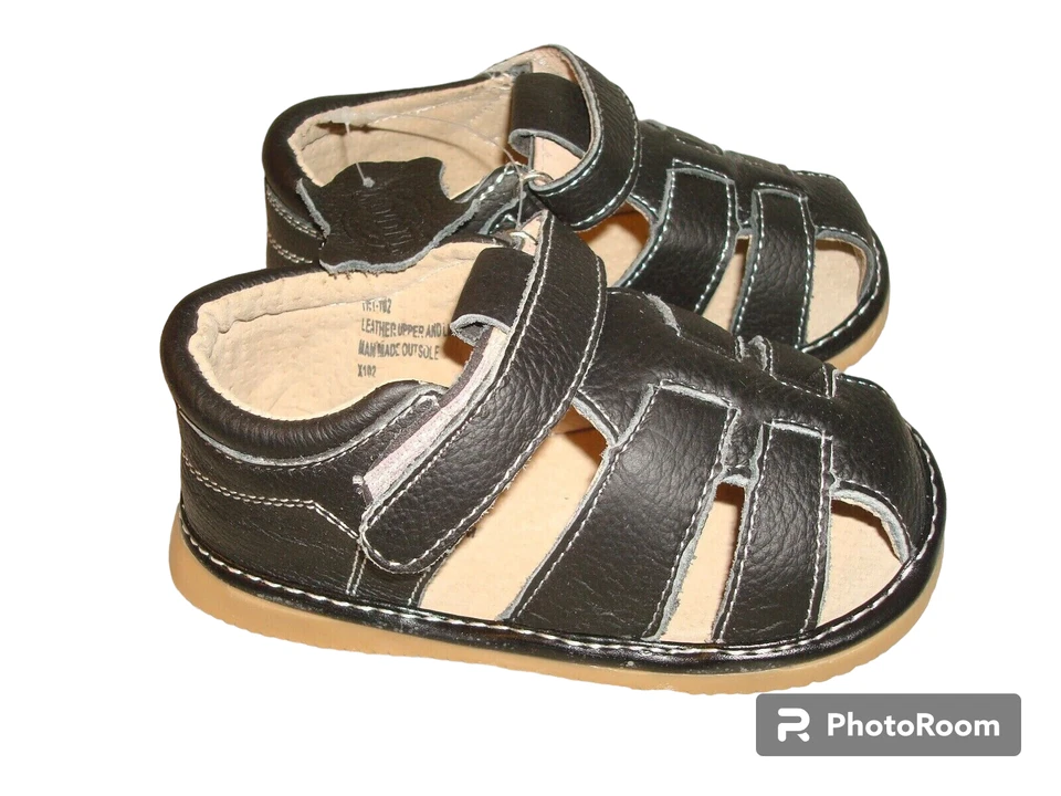 Style K-31 Infant Boys Fisherman Sandal Black Memory Foam Genuine Leather Upper - Image 1 of 4