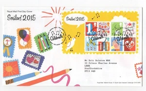 RAR! 2015 SMILERS MINIATURBOGEN FDC adressiert an Eric Bristow MBE DARTS NEUWERTIG - Bild 1 von 1