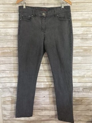 Pantalones de mezclilla para mujer TapeMeasure 12 grises rectos 5 bolsillos mezcla de algodón j336 Foto 1 de 4