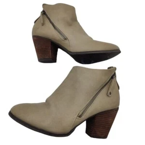 Torrid Damen-Unterhose Knöchelreißverschluss Größe 11WW Weite Hellbraun Blockabsatz Cowgirl - Bild 1 von 13